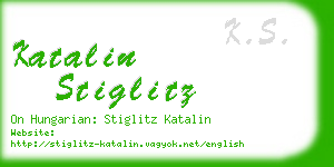 katalin stiglitz business card